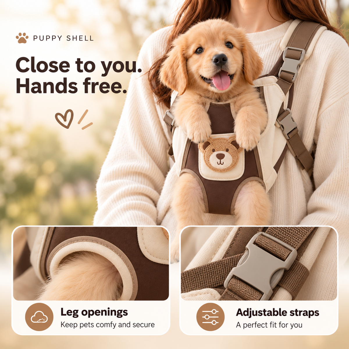 Puppy Shell™ Hands-Free Dog Carrier